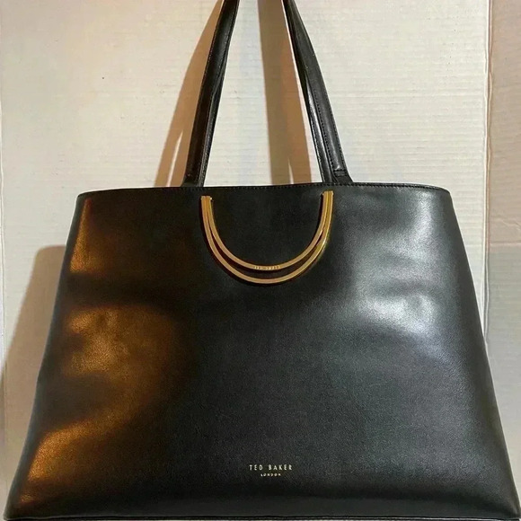 Ted baker black leather satchel handbag - Picture 11 of 13